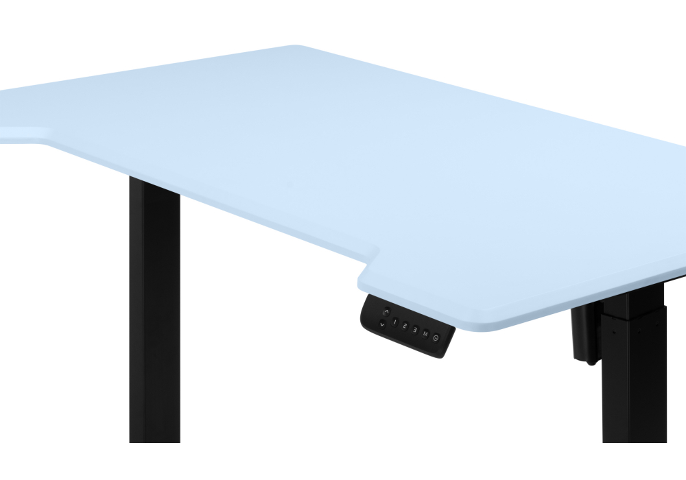 фото компьютерный стол с подъемным механизмом 140х80 woodville маркос голубой / черный 614604 | 220svet.ru