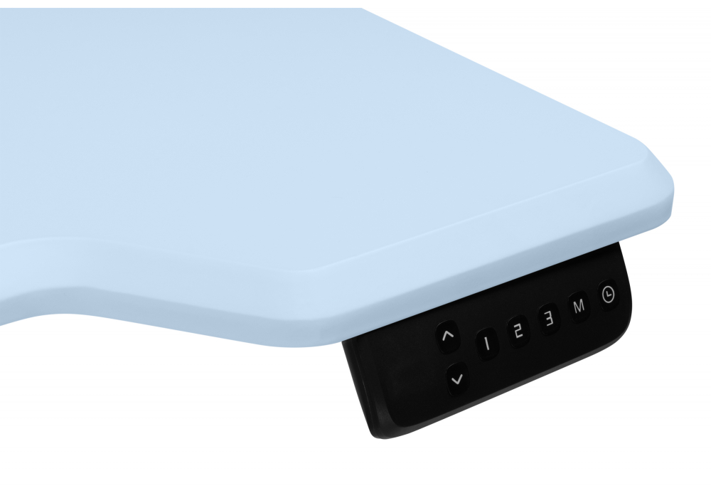 фото компьютерный стол с подъемным механизмом 140х80 woodville маркос голубой / черный 614604 | 220svet.ru