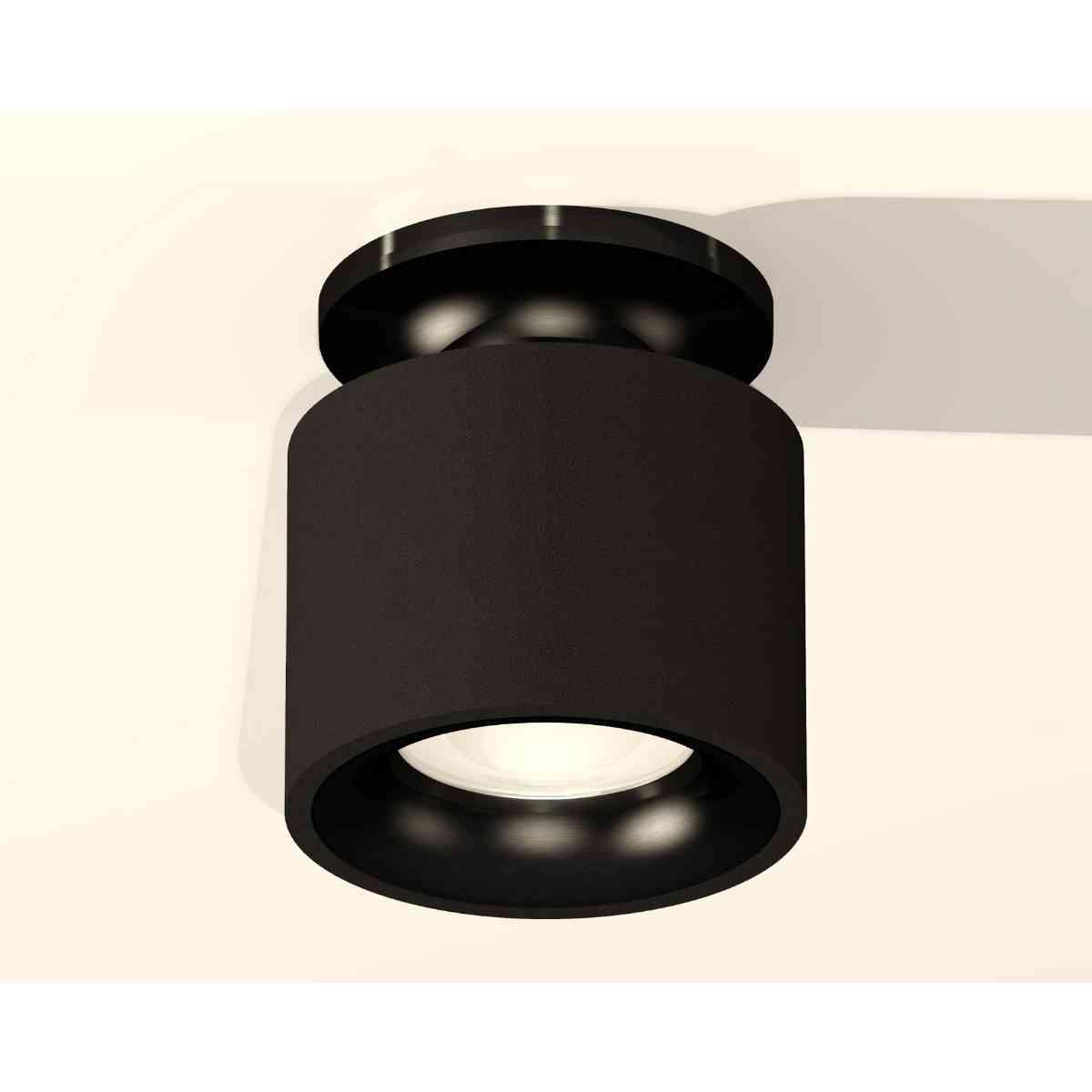 фото комплект накладного светильника ambrella light techno spot xs7511061 sbk/pbk черный песок/черный полированный (n7926, c7511, n7011) | 220svet.ru