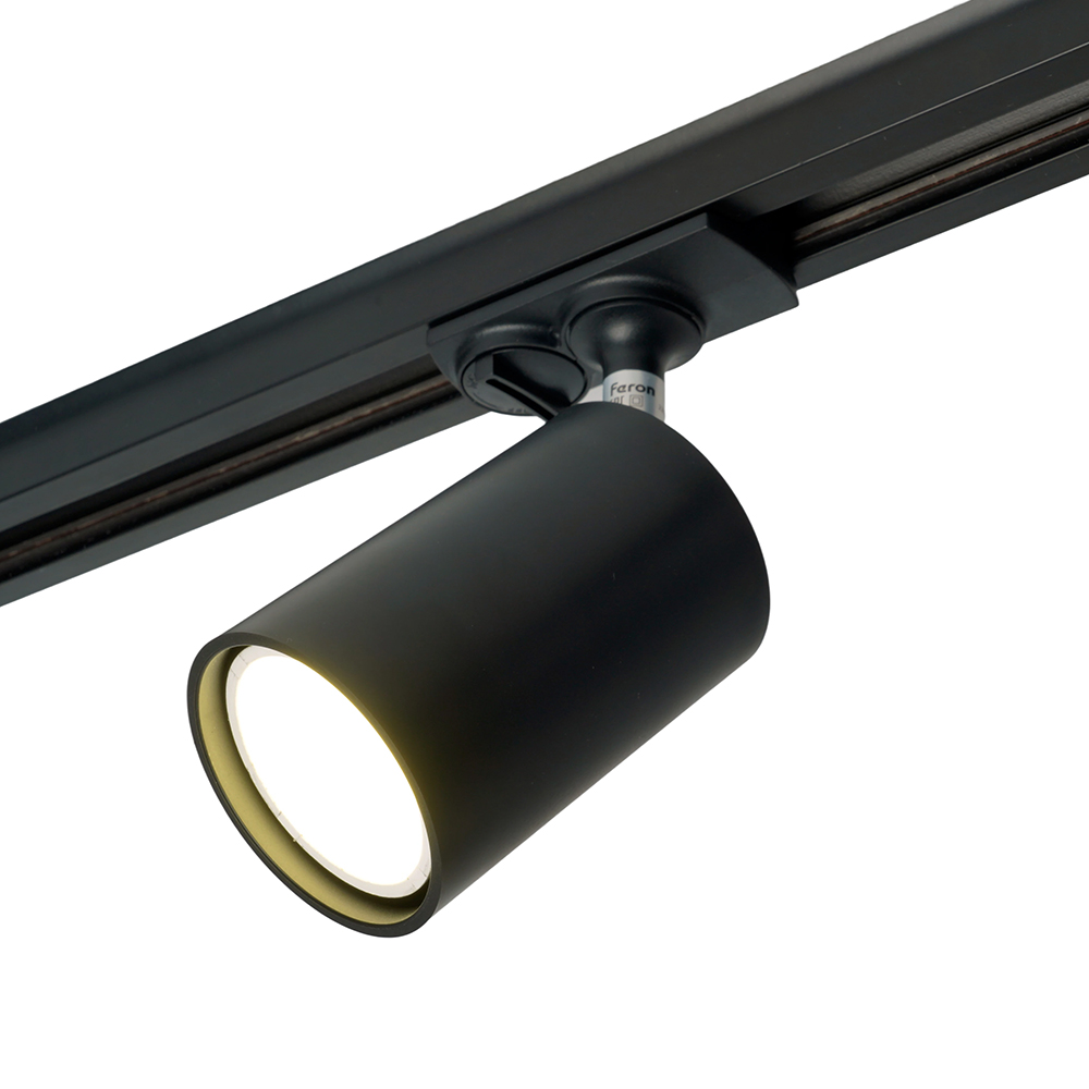 фото светильник feron.one al142 трековый однофазный на шинопровод под лампу gu10, черный 51212 | 220svet.ru
