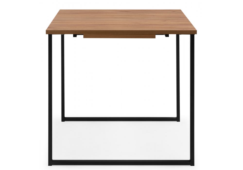 фото стол деревянный раскладной woodville лиман дуб крафт золотой / черный матовый 619210 | 220svet.ru