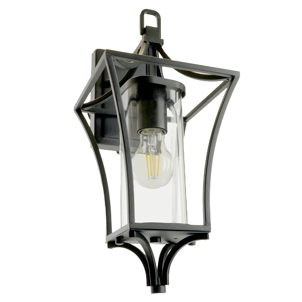 фото светильник садово-парковый feron pl731 на стену вниз  60w e27 230v, черный 51269 | 220svet.ru