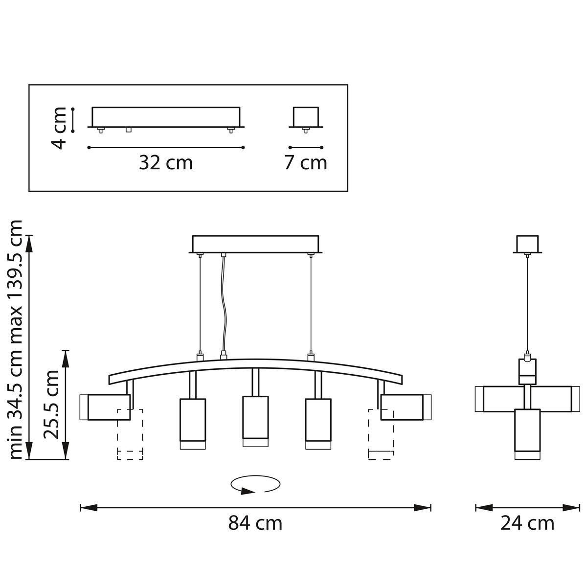 фото подвесная люстра lightstar rullo (571735+214437-2+214436-3+202430-5) lr7353723630 | 220svet.ru