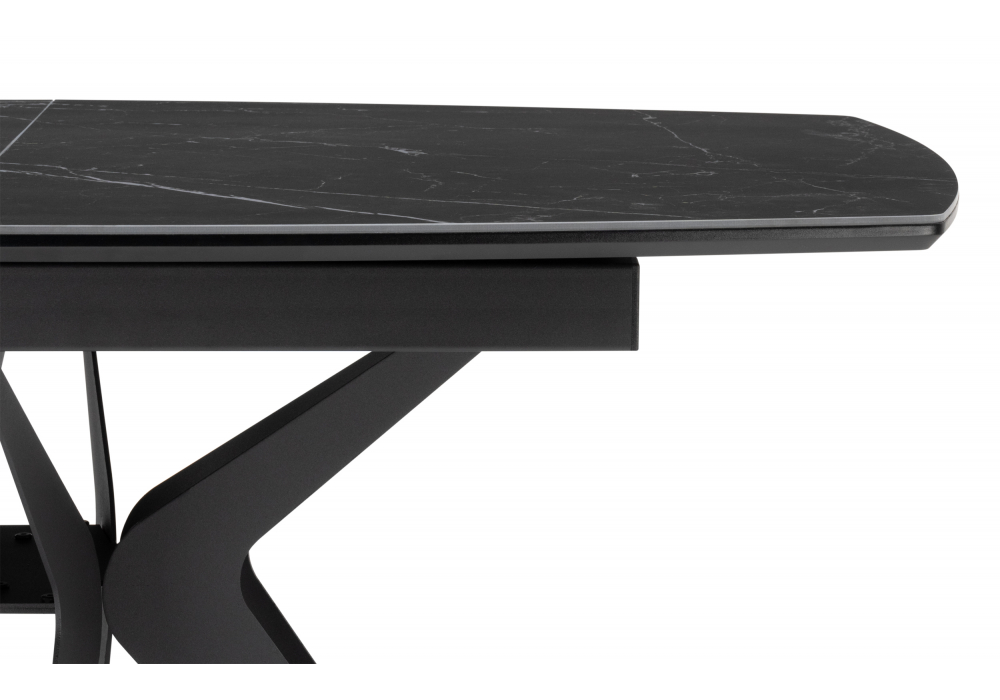 фото керамический стол раскладной woodville риполь 160(205)х89 черный мрамор 625967 | 220svet.ru