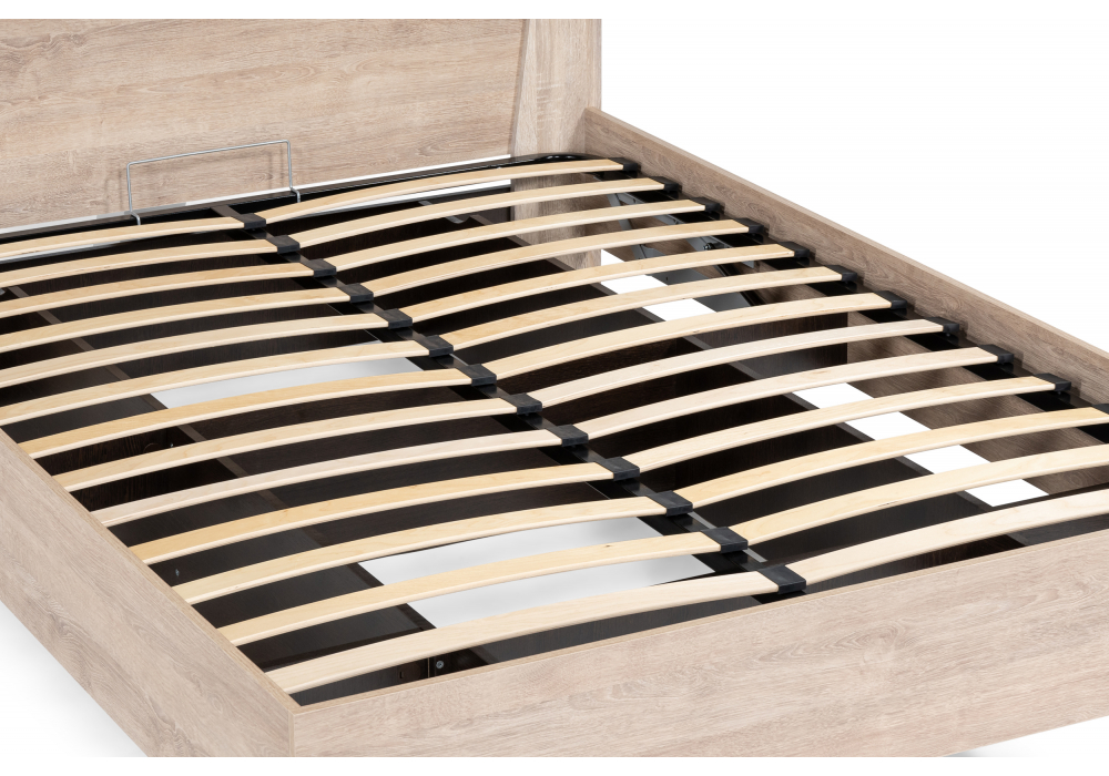 фото полутораспальная кровать 140х200 woodville магантия с пм парящая дуб баррик 533200 | 220svet.ru