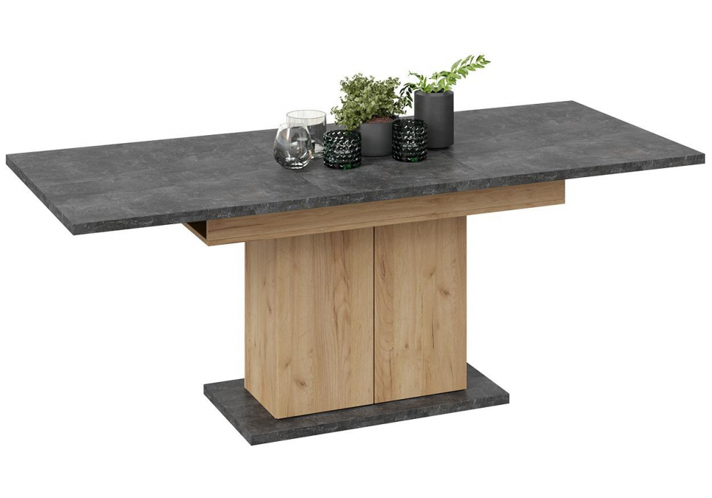 фото стол раскладной woodville детройт тип 1 дуб крафт золотой / ателье темное 550820 | 220svet.ru