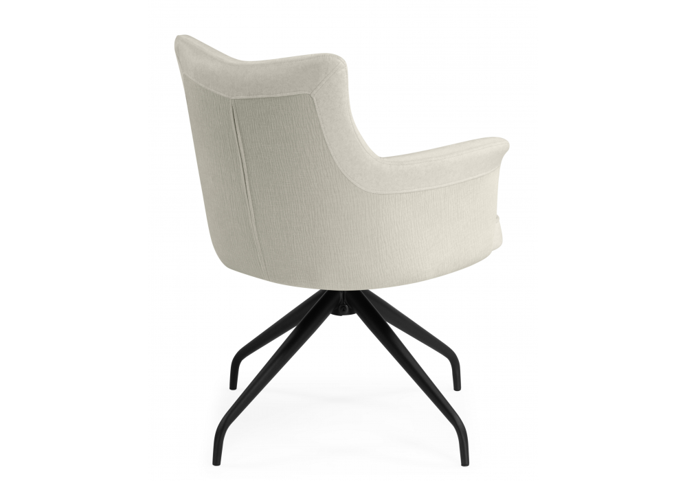 фото стул крутящийся на металлокаркасе woodville kaser 360 ivory / black 15842 | 220svet.ru