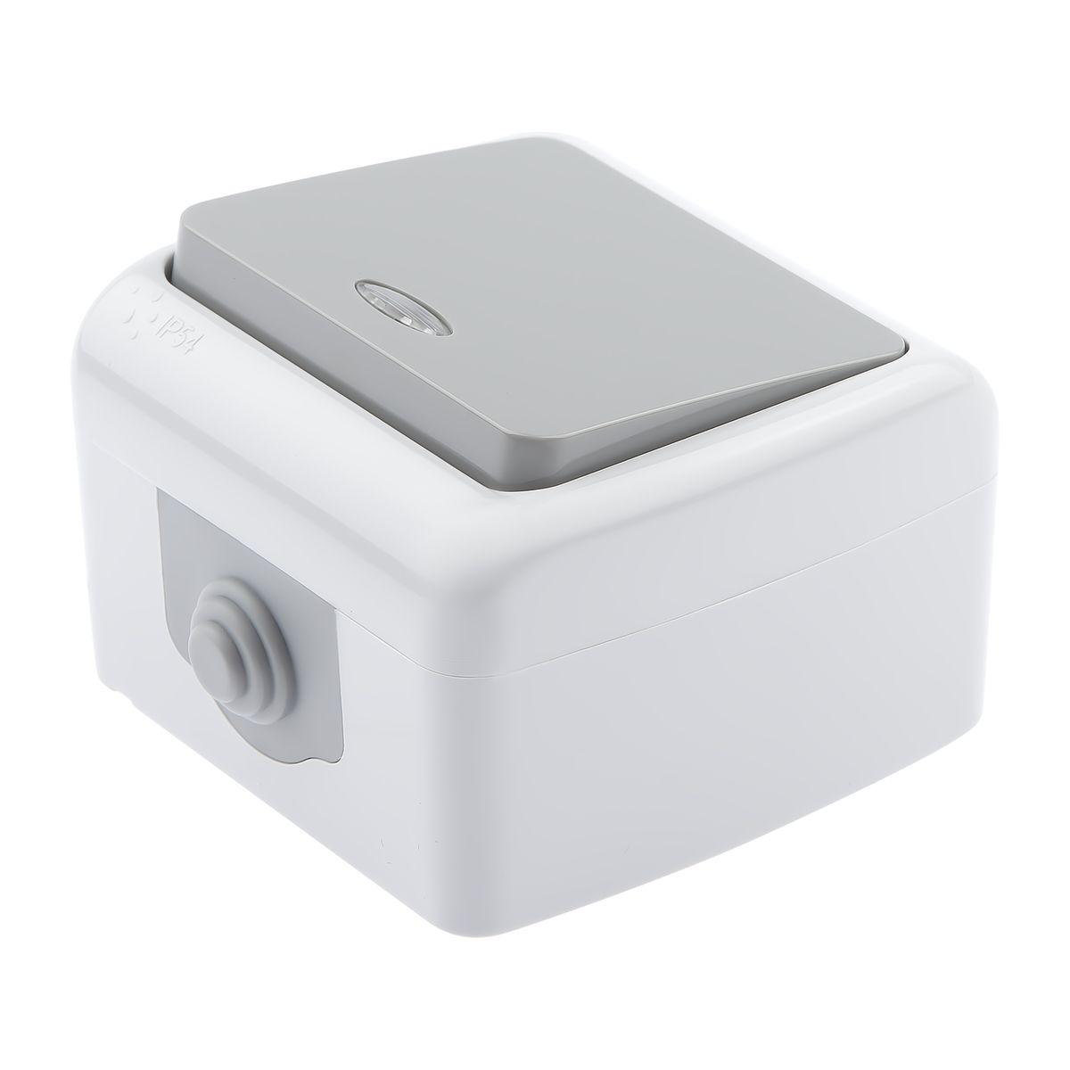 фото выключатель одноклавишный эра 10ax 250v с подсветкой 5-102-03 б0050941 | 220svet.ru