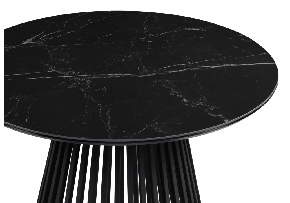 фото керамический стол woodville нэнси 90х90х75 черный мрамор shakespeare black 612877 | 220svet.ru
