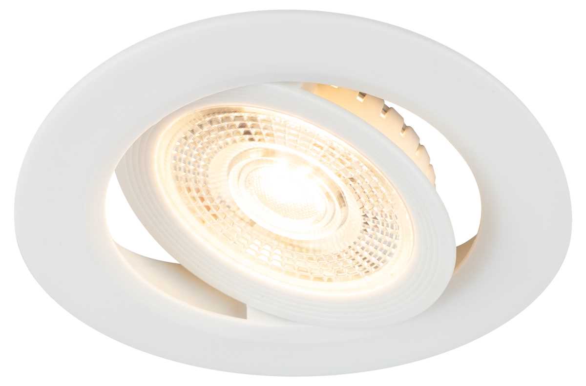 фото светильник светодиодный встраиваемый эра kl led 25a-5 3k wh 5вт 3000к круглый поворотный белый б0068128 | 220svet.ru