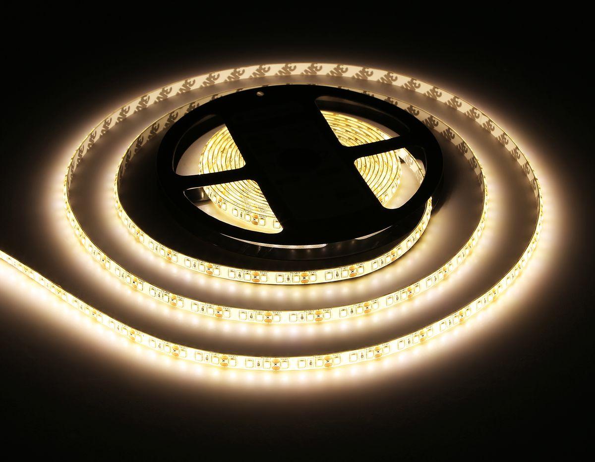 фото светодиодная влагозащищенная лента теплый белый ambrella light 9,6w/m 120led/m 2835smd 5m gs1201 | 220svet.ru