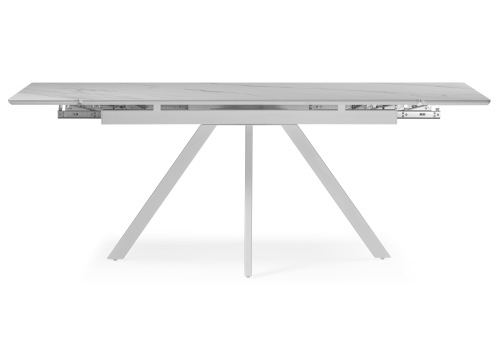 фото керамический стол раскладной 140 (200) х 80 woodville вилли белый 617084 | 220svet.ru