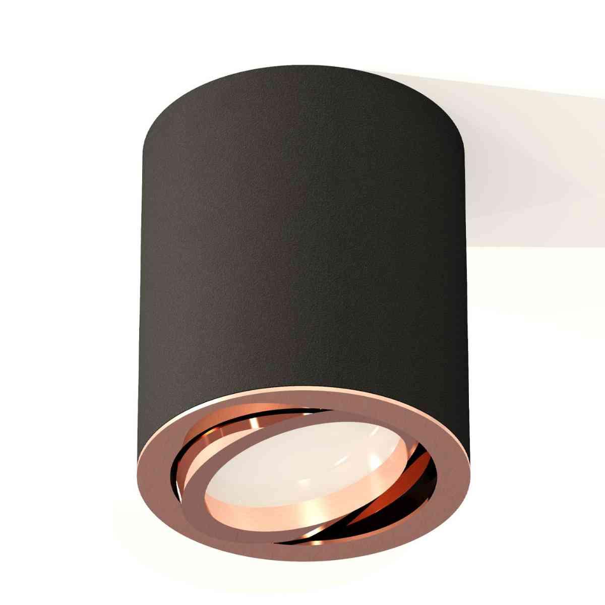 фото комплект накладного светильника ambrella light techno spot xs7422004 sbk/ppg черный песок/золото розовое полированное (c7422, n7005) | 220svet.ru