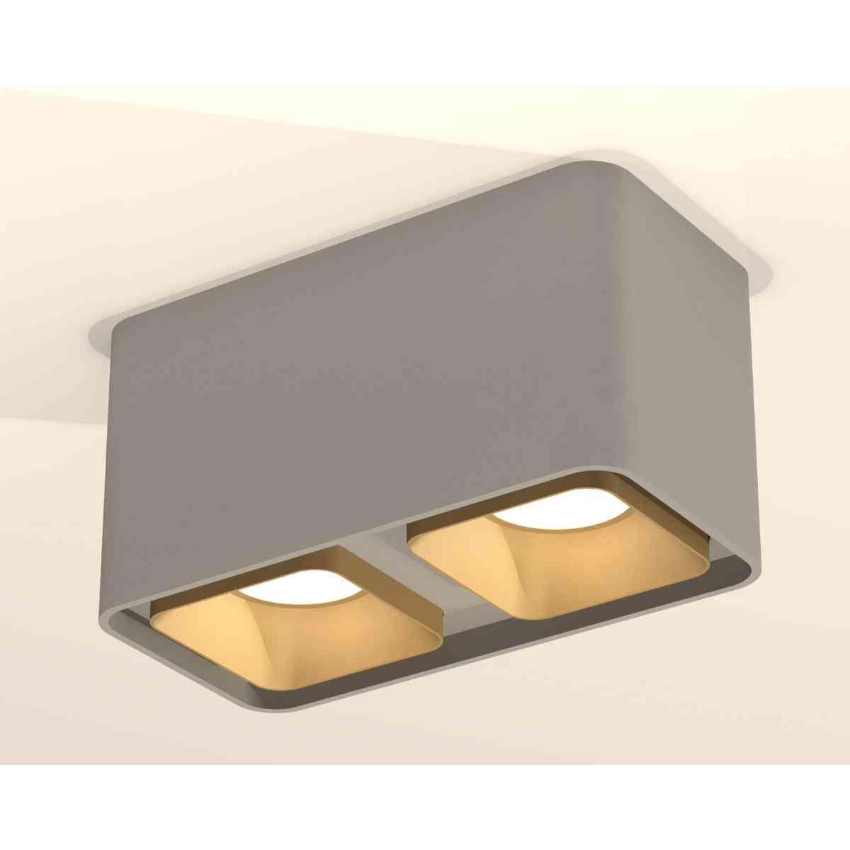 фото комплект накладного светильника ambrella light techno spot xs7852004 sgr/sgd серый песок/золото песок (c7852, n7704) | 220svet.ru