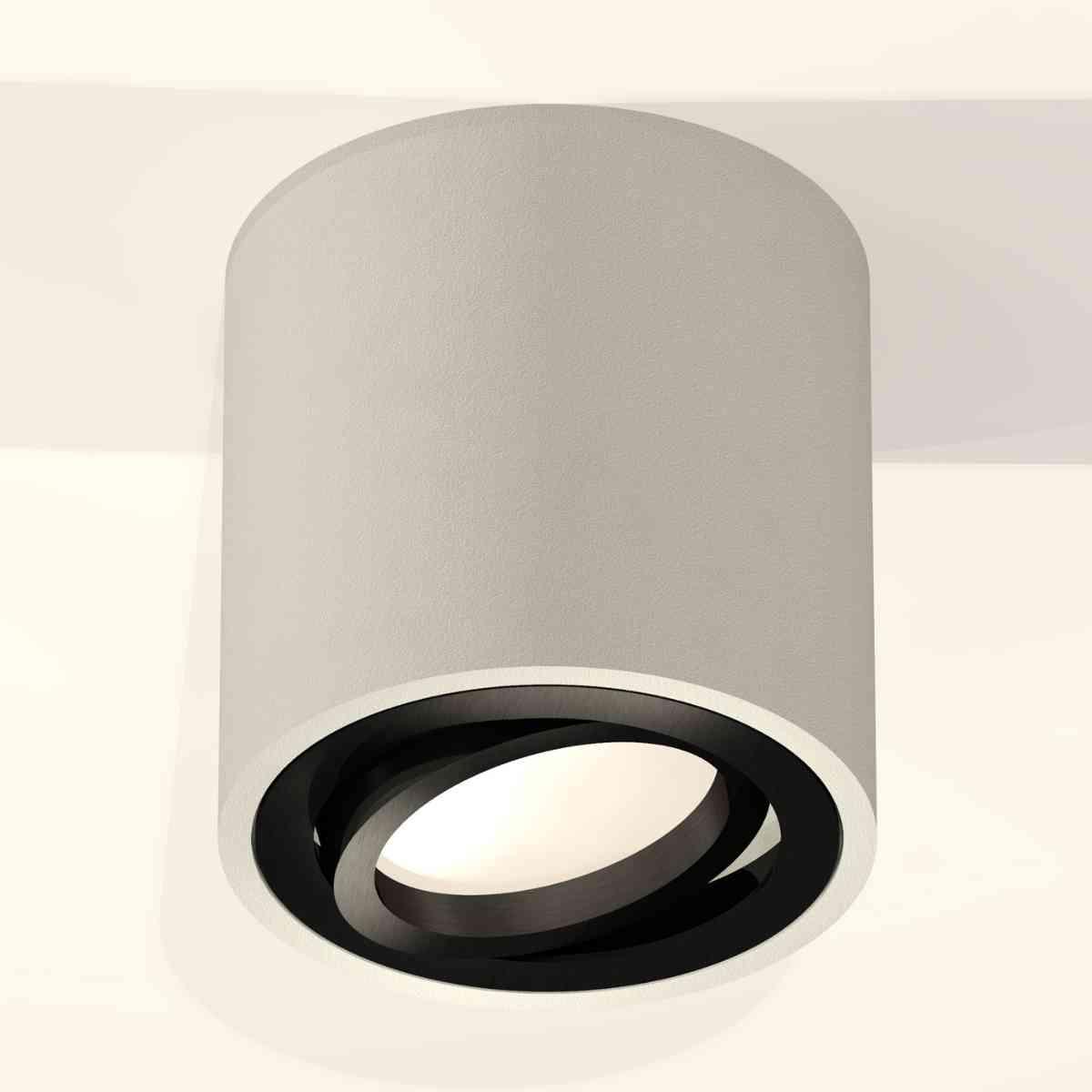 фото комплект накладного светильника ambrella light techno spot xs7533002 sgr/pbk серый песок/черный полированный (c7533, n7002) | 220svet.ru