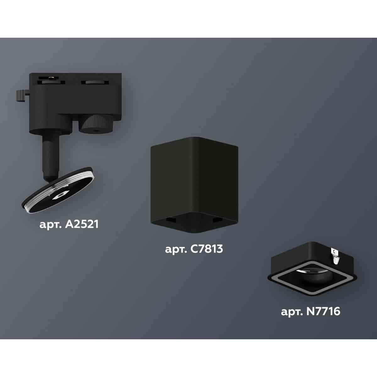 фото комплект трекового светильника ambrella light track system xt7813020 sbk черный песок (a2521, c7813, n7716) | 220svet.ru