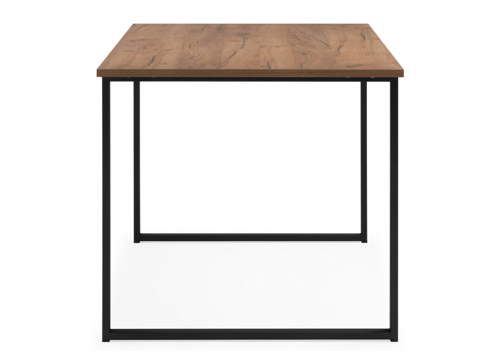 фото стол деревянный раскладной woodville лиман 120х80 дуб крафт золотой / черный матовый 615151 | 220svet.ru