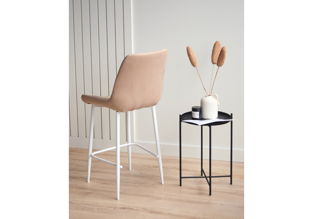 фото барный стул вращающийся woodville челси 360 бежевый (zd 210) / белый 632559 | 220svet.ru