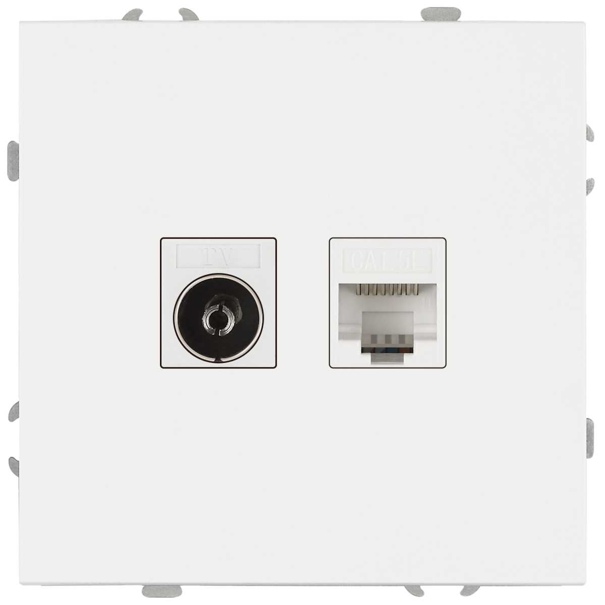 фото розетка эра galaxy 15-3110-01 комбинированная rj45+tv ip20 белый б0070776 | 220svet.ru