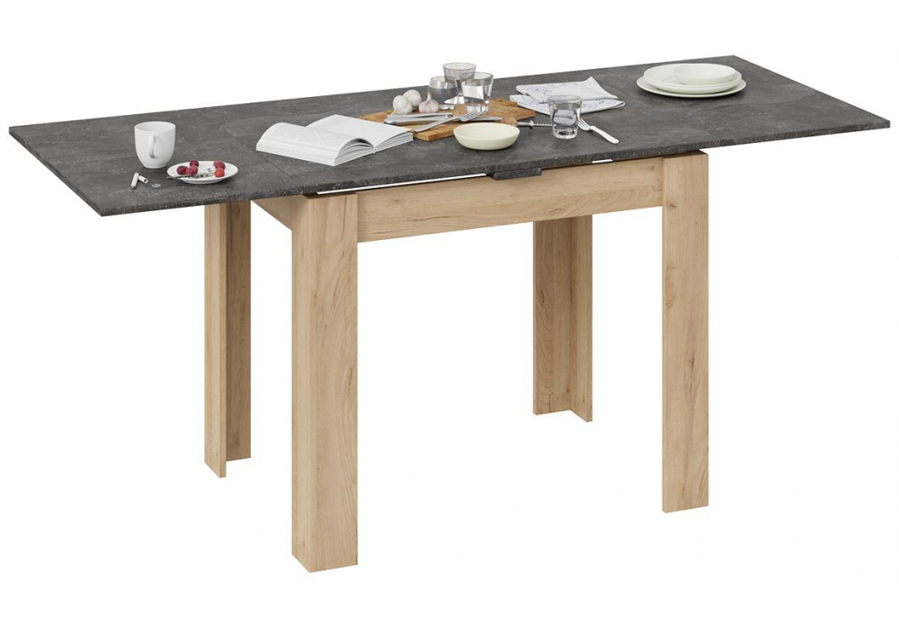 фото стол раскладной woodville промо тип 3 дуб крафт золотой / ателье темное 474406 | 220svet.ru