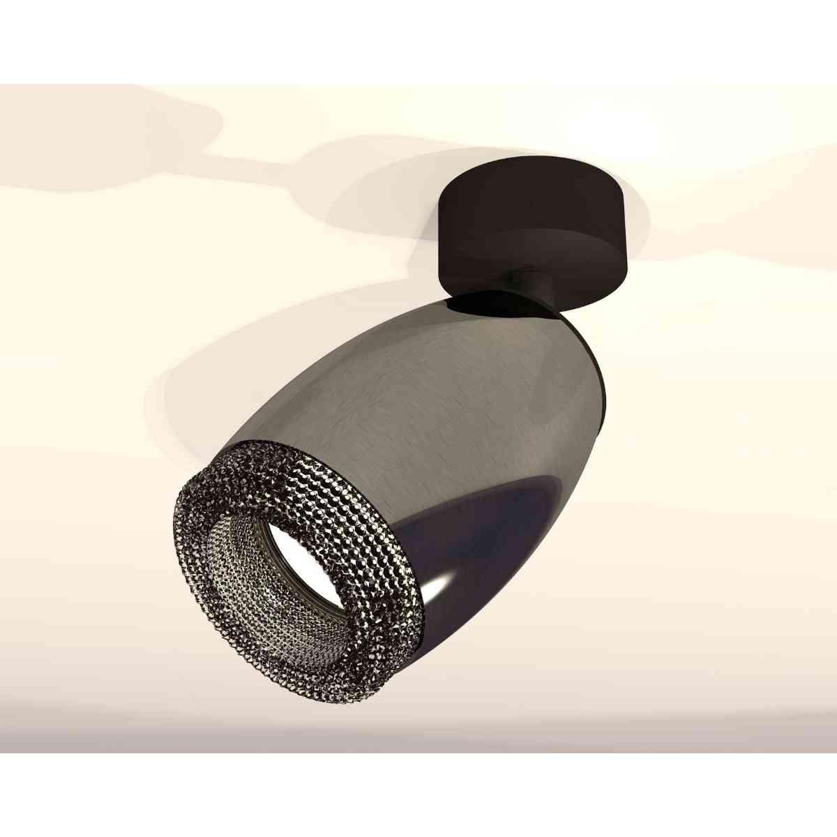 фото комплект накладного светильника ambrella light techno spot xm1123002 dch/sbk/bk черный хром/черный песок/тонированный (a2210, c1123, n7192) | 220svet.ru