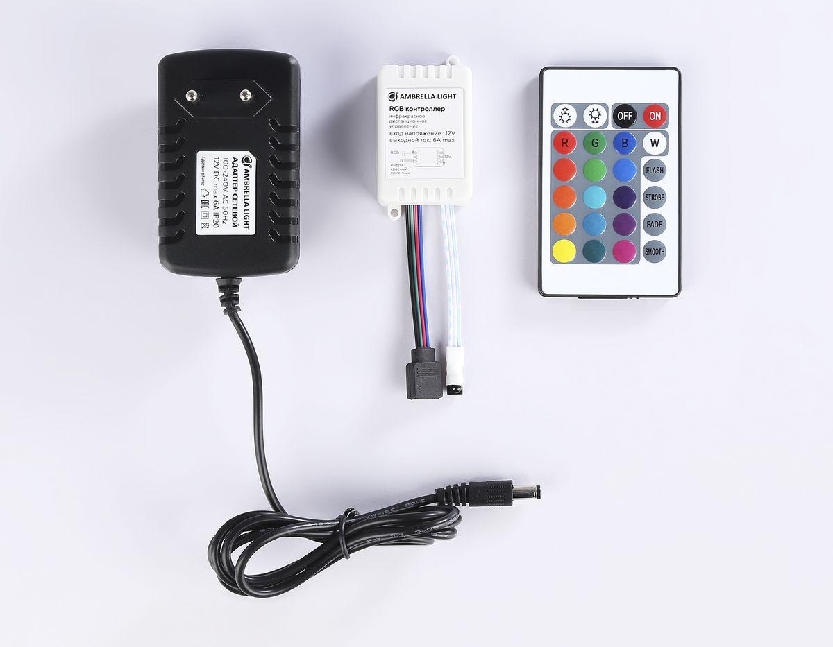 фото комплект светодиодной влагозащищенной ленты ambrella light 7,2w/m 30led/m 5050smd rgb 5m gs2501 | 220svet.ru
