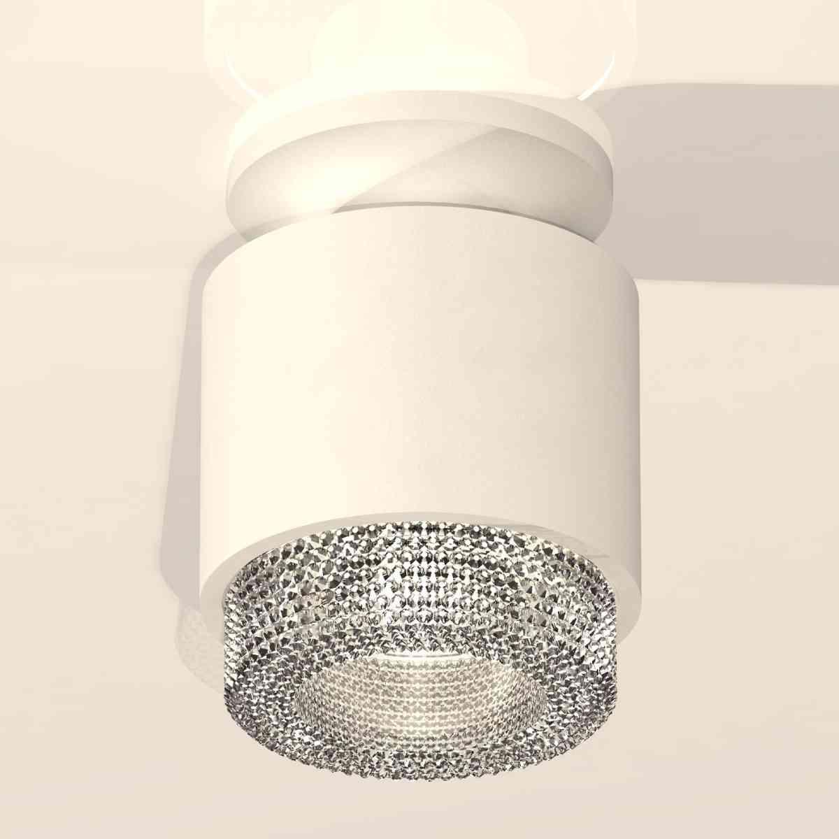 фото комплект накладного светильника ambrella light techno spot xs7510042 swh/cl белый песок/прозрачный (n7925, c7510, n7191) | 220svet.ru