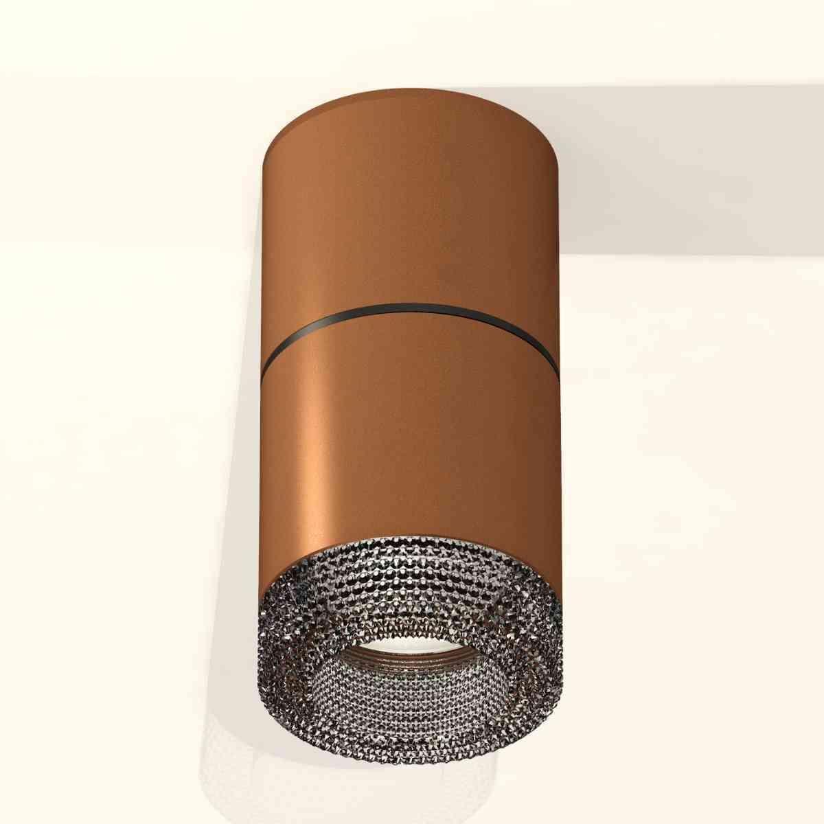 фото комплект накладного светильника ambrella light techno spot xs7404042 scf/bk кофе песок/тонированный (c7404, a2071, c7404, n7192) | 220svet.ru