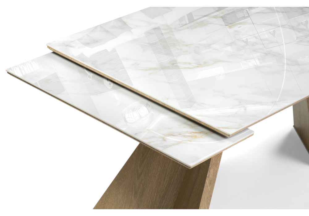 фото керамический стол раскладной woodville ливи carla larkin / черный дуб монтана 588022 | 220svet.ru