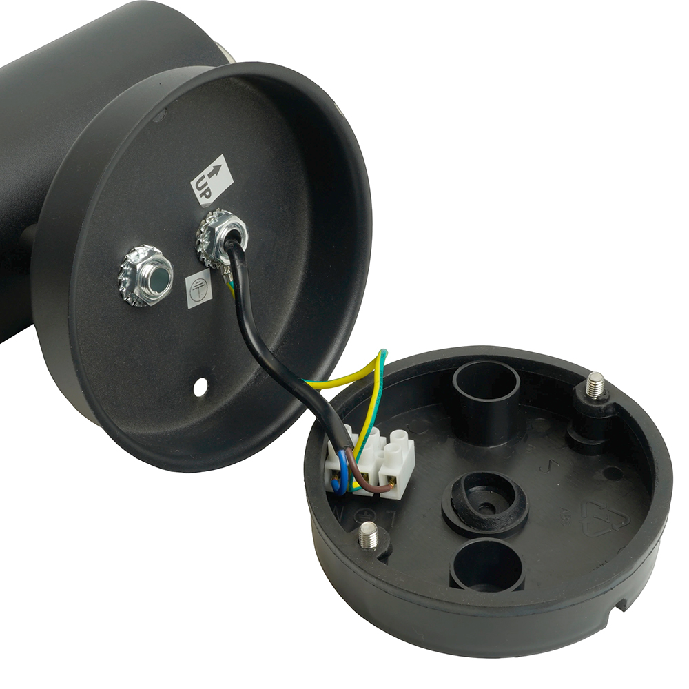 фото светильник садово-парковый feron dh046-b, техно на стену, 18w e27 230v, черный 51526 | 220svet.ru