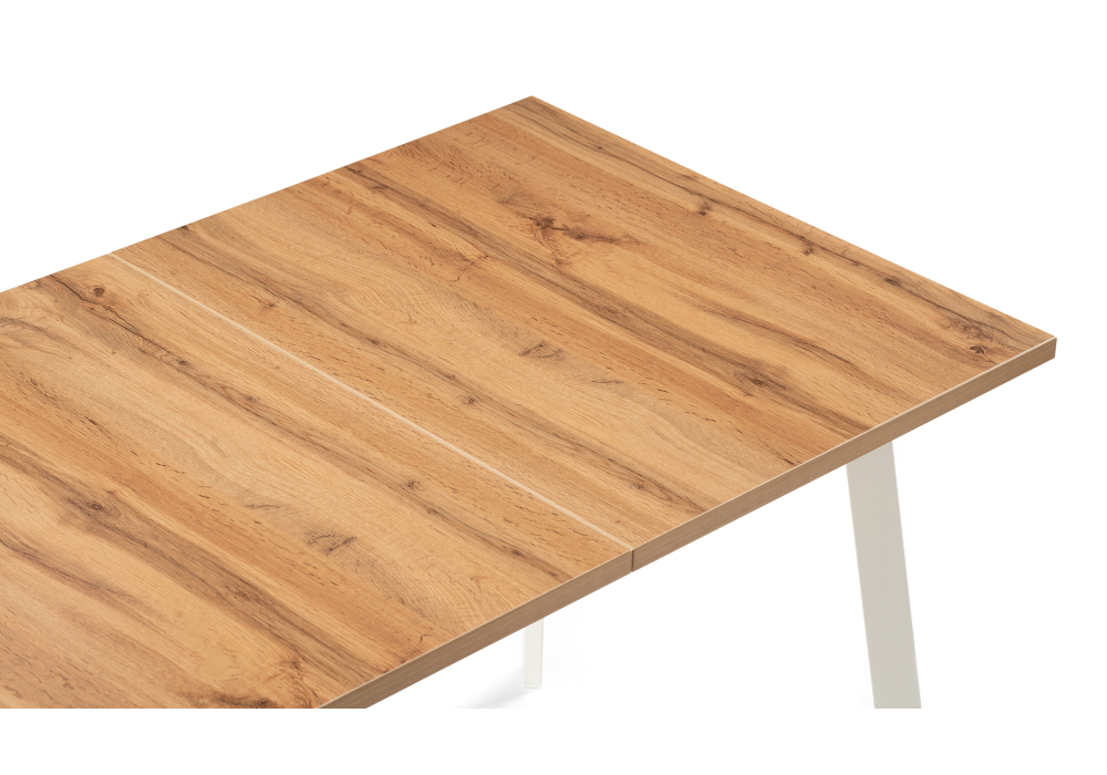 фото стол деревянный woodville стол раскладной колон лофт 120 25 мм дуб вотан / белый матовый 489643 | 220svet.ru