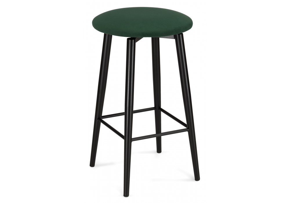 фото барный стул woodville гангток крутящийся изумруд / черный матовый 578585 | 220svet.ru