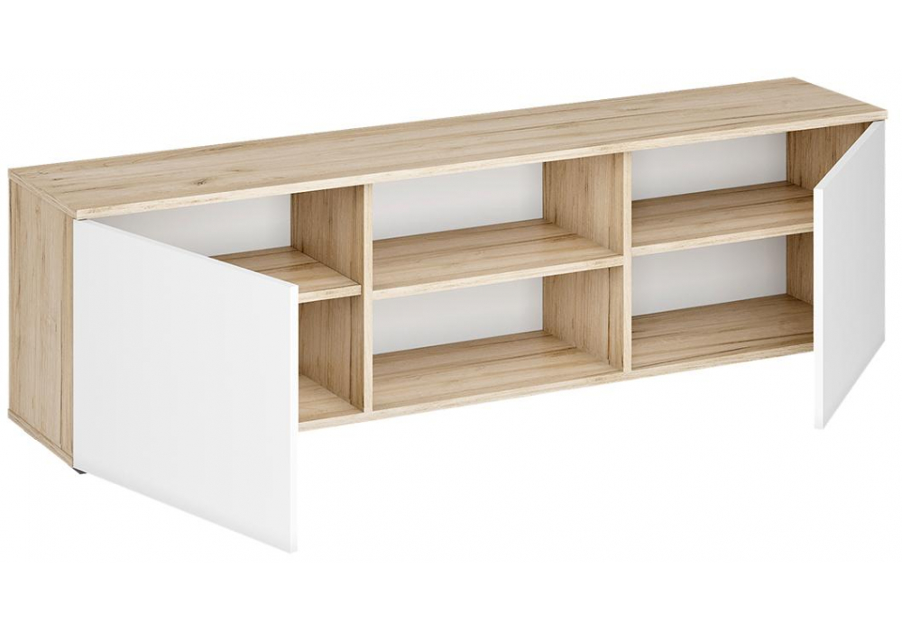 фото гостиная комплектация 2 woodville алетра дуб крафт серый / глянец белый 580878 | 220svet.ru