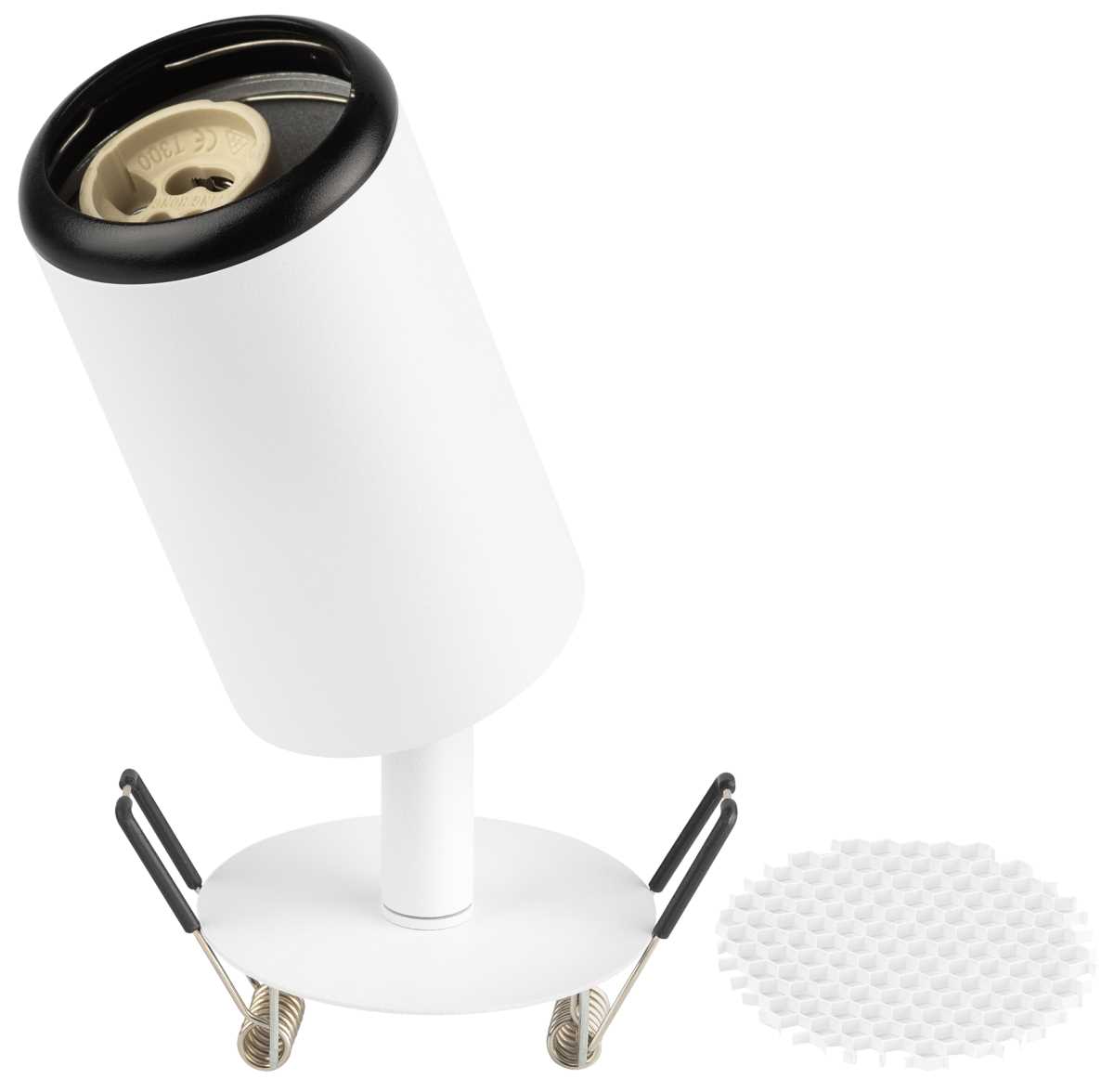 фото светильник встраиваемый алюминиевый эра kl106 wh/bk под лампу mr16 gu10 белый/черный матовый б0061628 | 220svet.ru