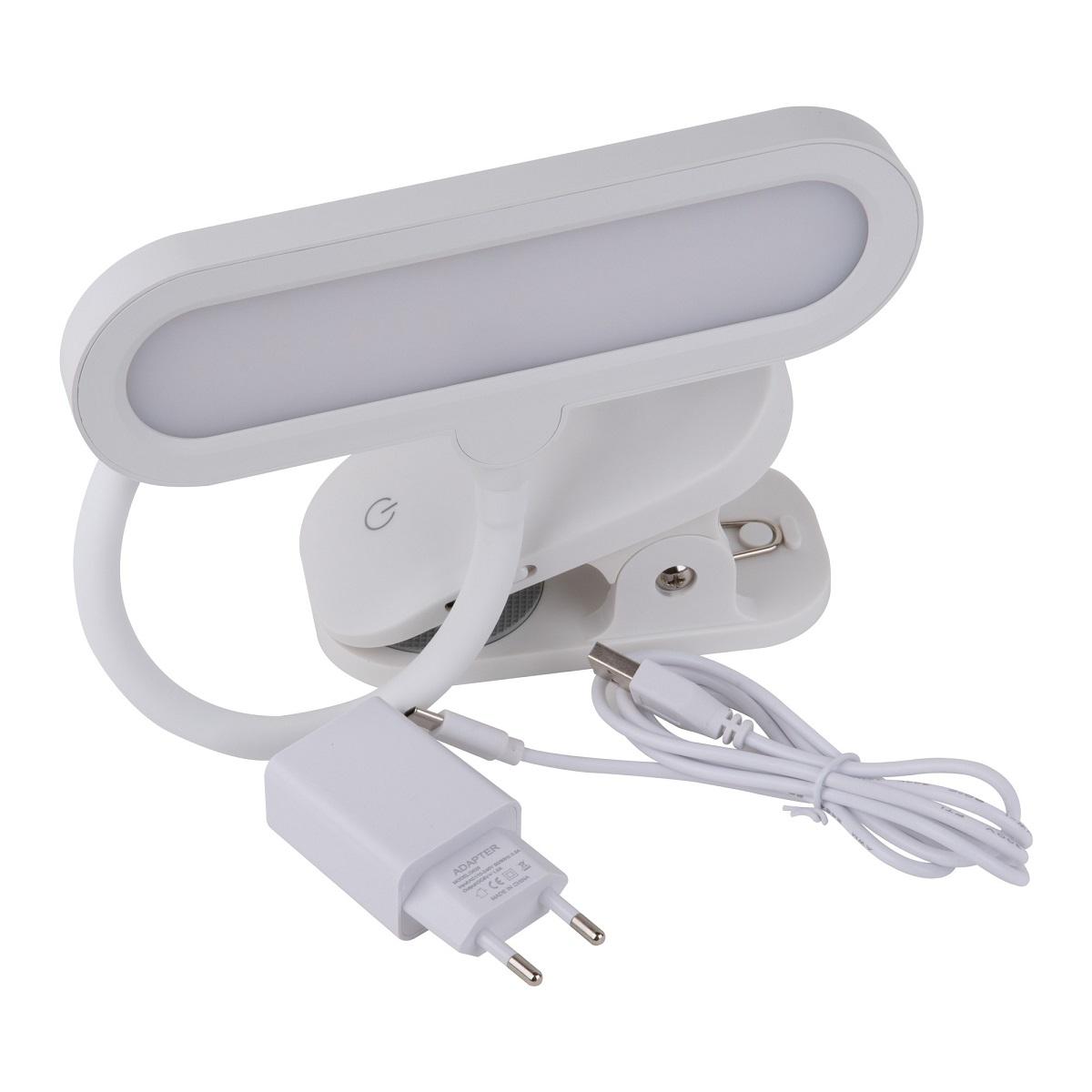 фото настольная светодиодная лампа на прищепке uniel ulm-d602 10w/3000-6000k/dim white ul-00011095 | 220svet.ru