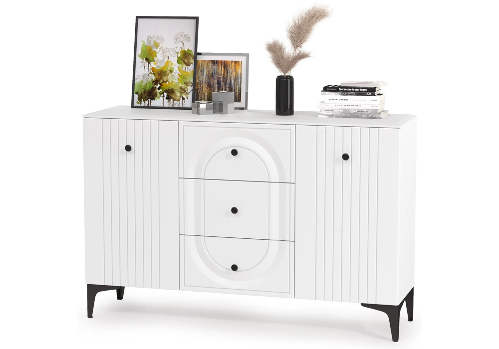 фото комод woodville вестра белая шагрень 457175 | 220svet.ru