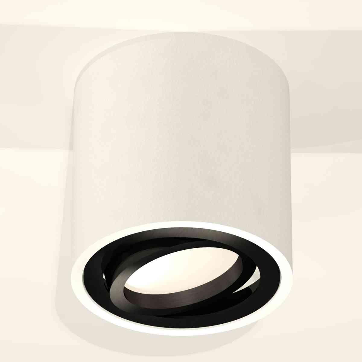 фото комплект накладного светильника ambrella light techno spot xs7531002 swh/pbk белый песок/черный полированный (c7531, n7002) | 220svet.ru