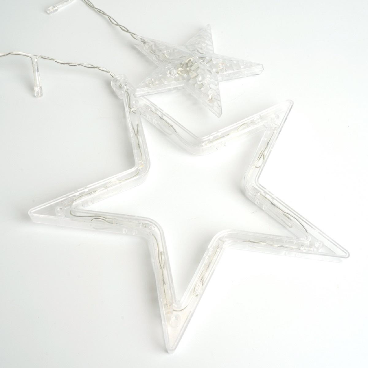 фото светодиодная гирлянда feron бахрома звезды 230v 5000k холодный белый статичная cl29 48614 | 220svet.ru