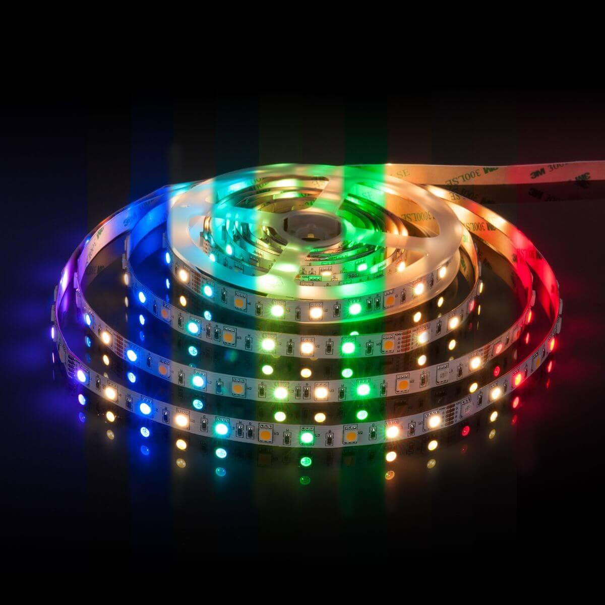 фото светодиодная лента elektrostandard 14,4w/m 60led/m 5050smd mix rgb/теплый белый 5m a053728 | 220svet.ru