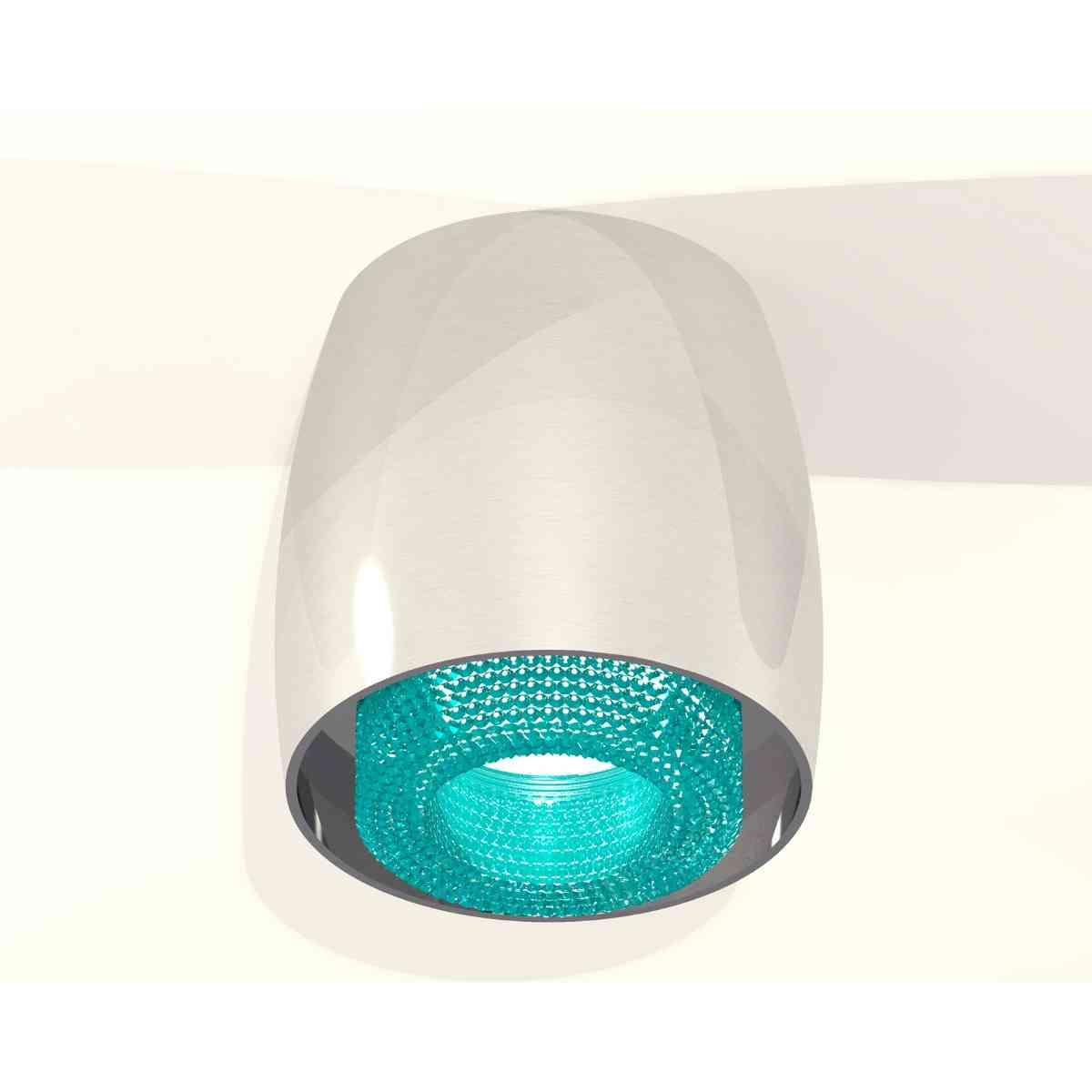 фото комплект накладного светильника ambrella light techno spot xs1143011 psl/bl серебро полированное/голубой (c1143, n7194) | 220svet.ru