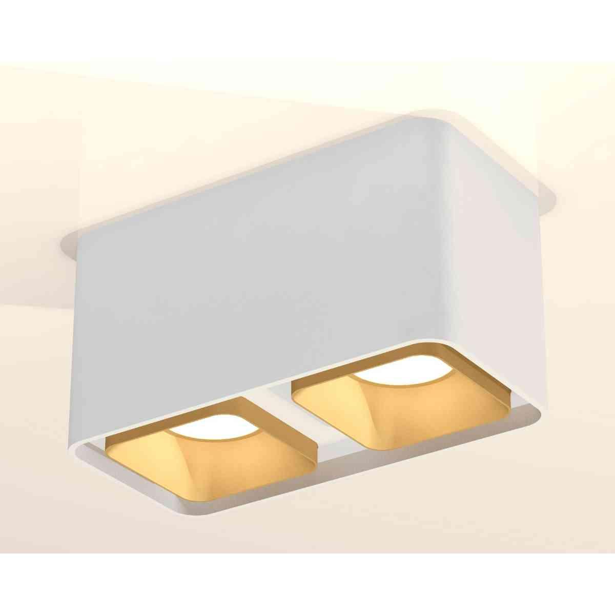 фото комплект накладного светильника ambrella light techno spot xs7850004 swh/sgd белый песок/золото песок (c7850, n7704) | 220svet.ru