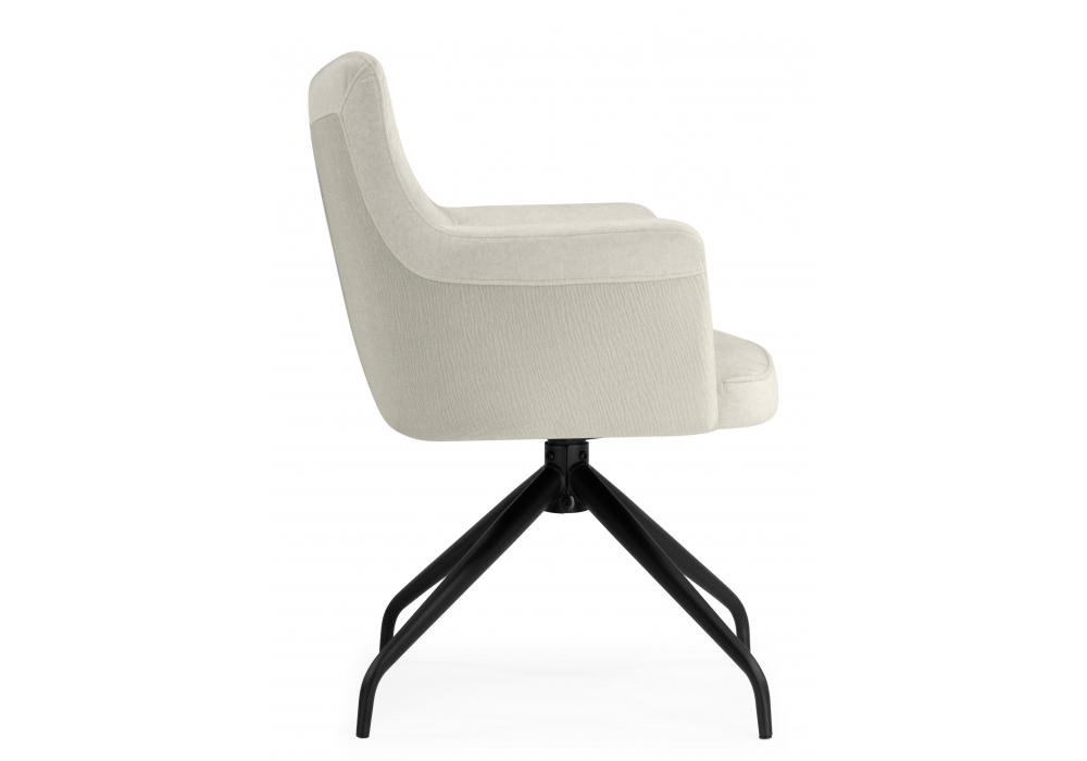 фото стул крутящийся на металлокаркасе woodville kaser 360 ivory / black 15842 | 220svet.ru