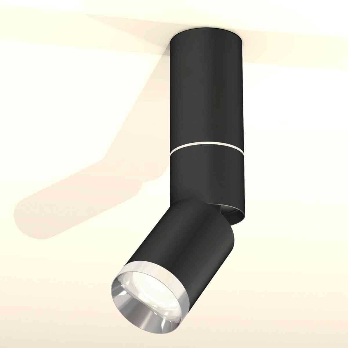 фото комплект накладного светильника ambrella light techno spot xm6313100 sbk/psl черный песок/серебро полированное (c6323,a2060,a2221,c6313,n6132) | 220svet.ru