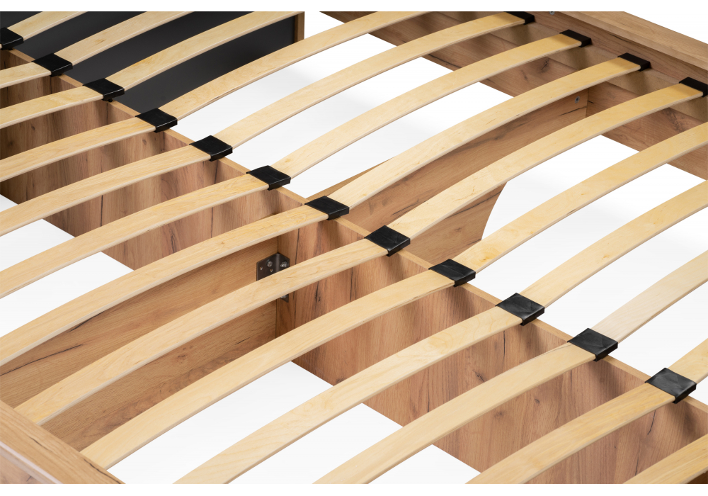 фото двуспальная кровать 160х200 woodville клауд парящая дуб крафт золотой / антрацит 493037 | 220svet.ru