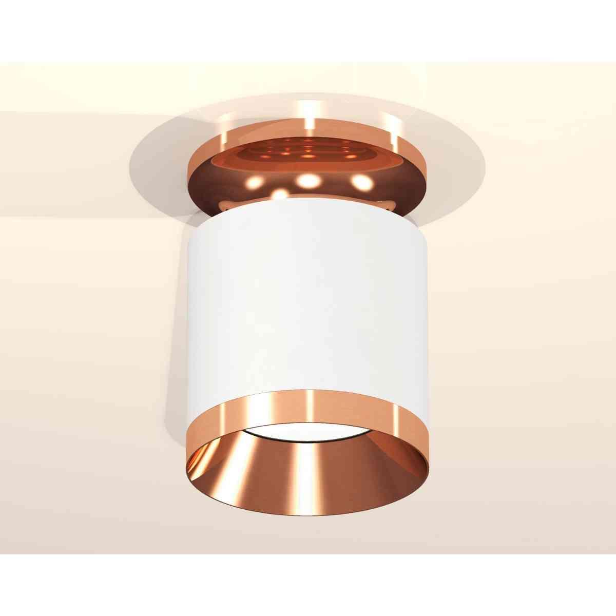 фото комплект накладного светильника ambrella light techno spot xs7401141 swh/ppg белый песок/золото розовое полированное (n7930, c7401, n7035) | 220svet.ru