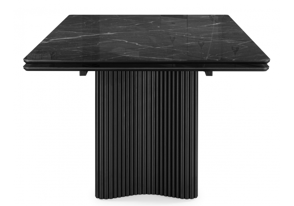 фото стол стеклянный раскладной woodville мален черный 621185 | 220svet.ru