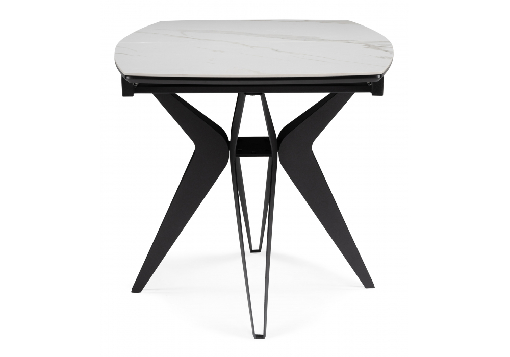 фото керамический стол раскладной woodville риполь 160(205)х89 белый мрамор 625965 | 220svet.ru