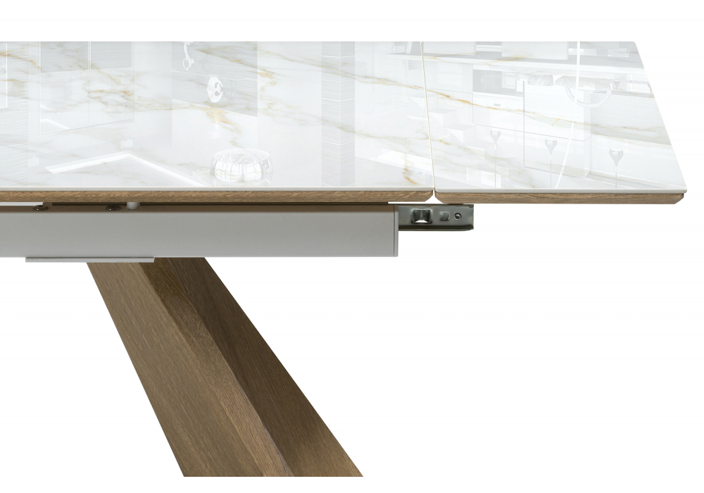 фото керамический стол раскладной woodville ливи carla larkin / черный дуб монтана 588022 | 220svet.ru