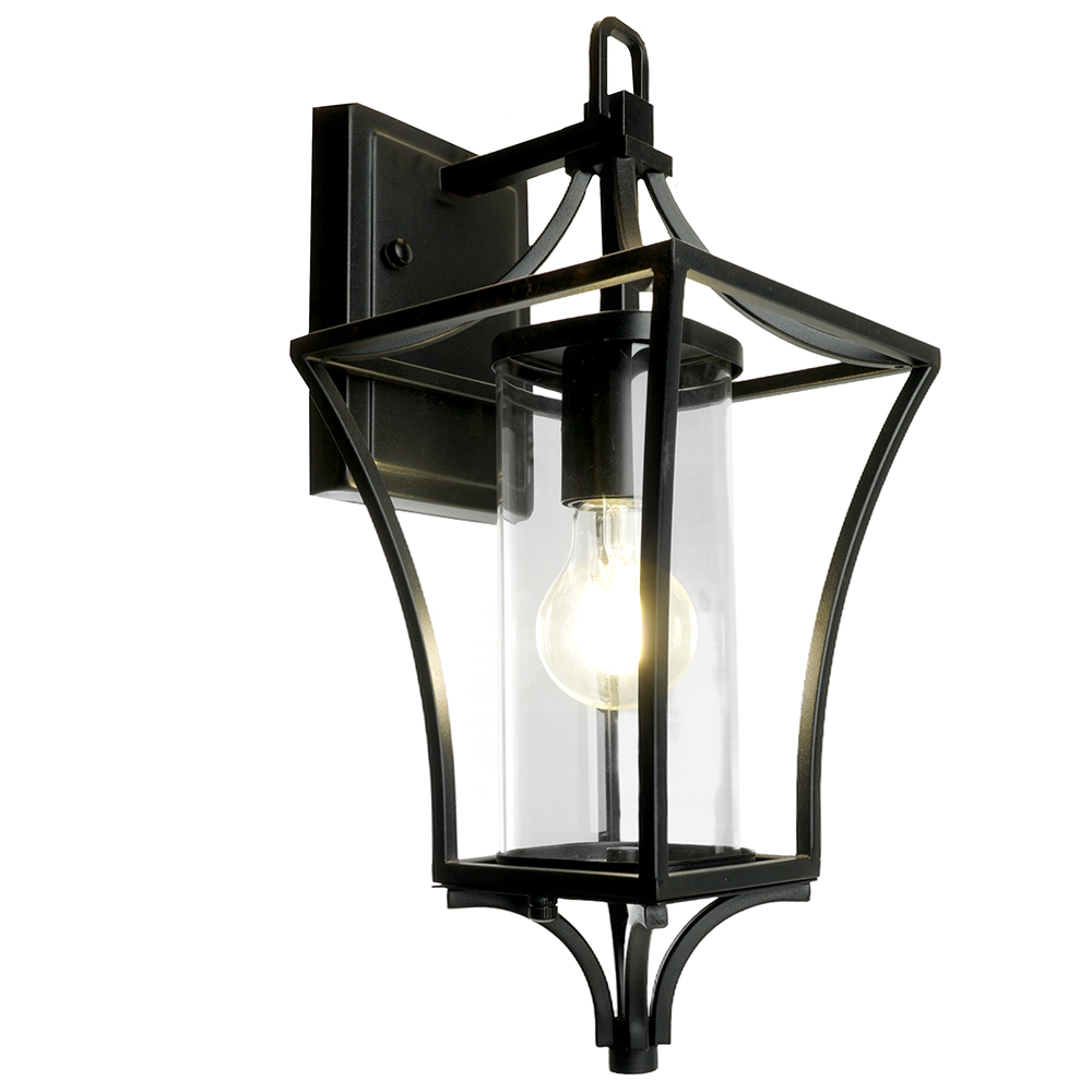 фото светильник садово-парковый feron pl731 на стену вниз  60w e27 230v, черный 51269 | 220svet.ru