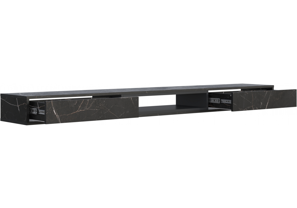 фото тв-тумба woodville делора 2,0м файерстоун / черный 674724 | 220svet.ru